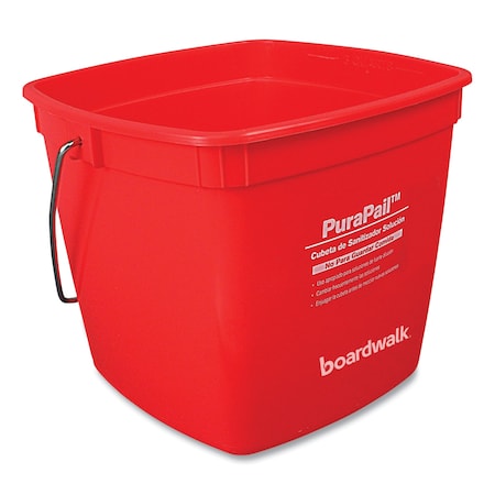 Boardwalk PuraPail, 6 qt, Polypropylene, Red/White 55066S